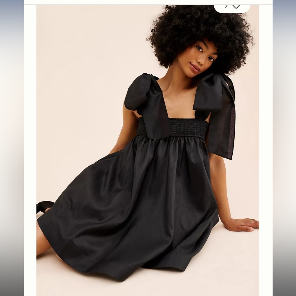 Anthropologie Hutch Solid Tie Strap Mini Dress